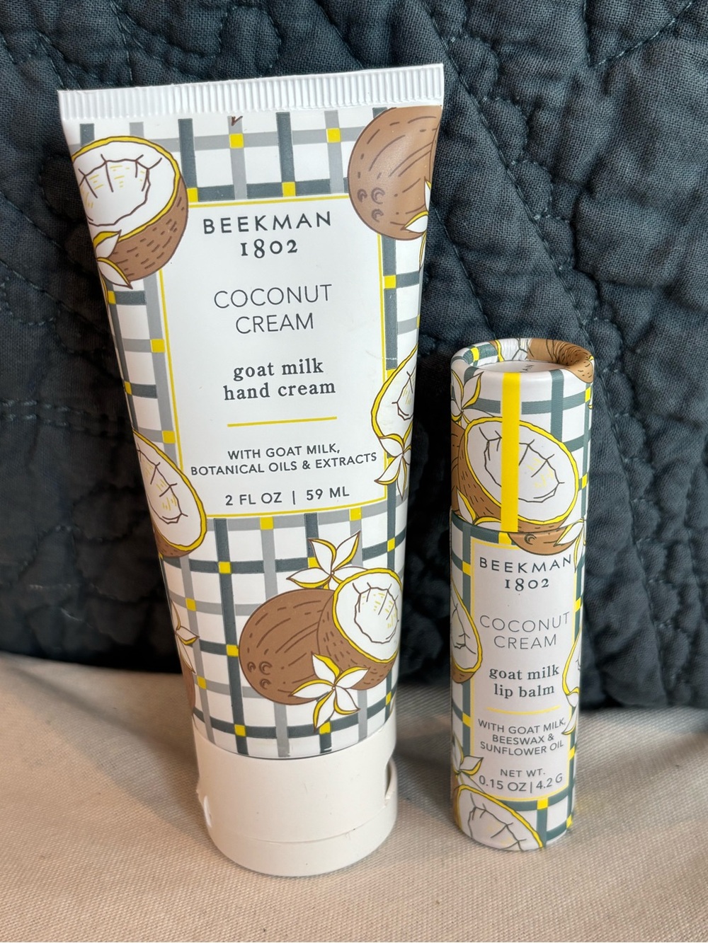 Beekman 1802 Coconut Cream Hand Cream & Lip Balm Gift Set NWT Beauty Bundle